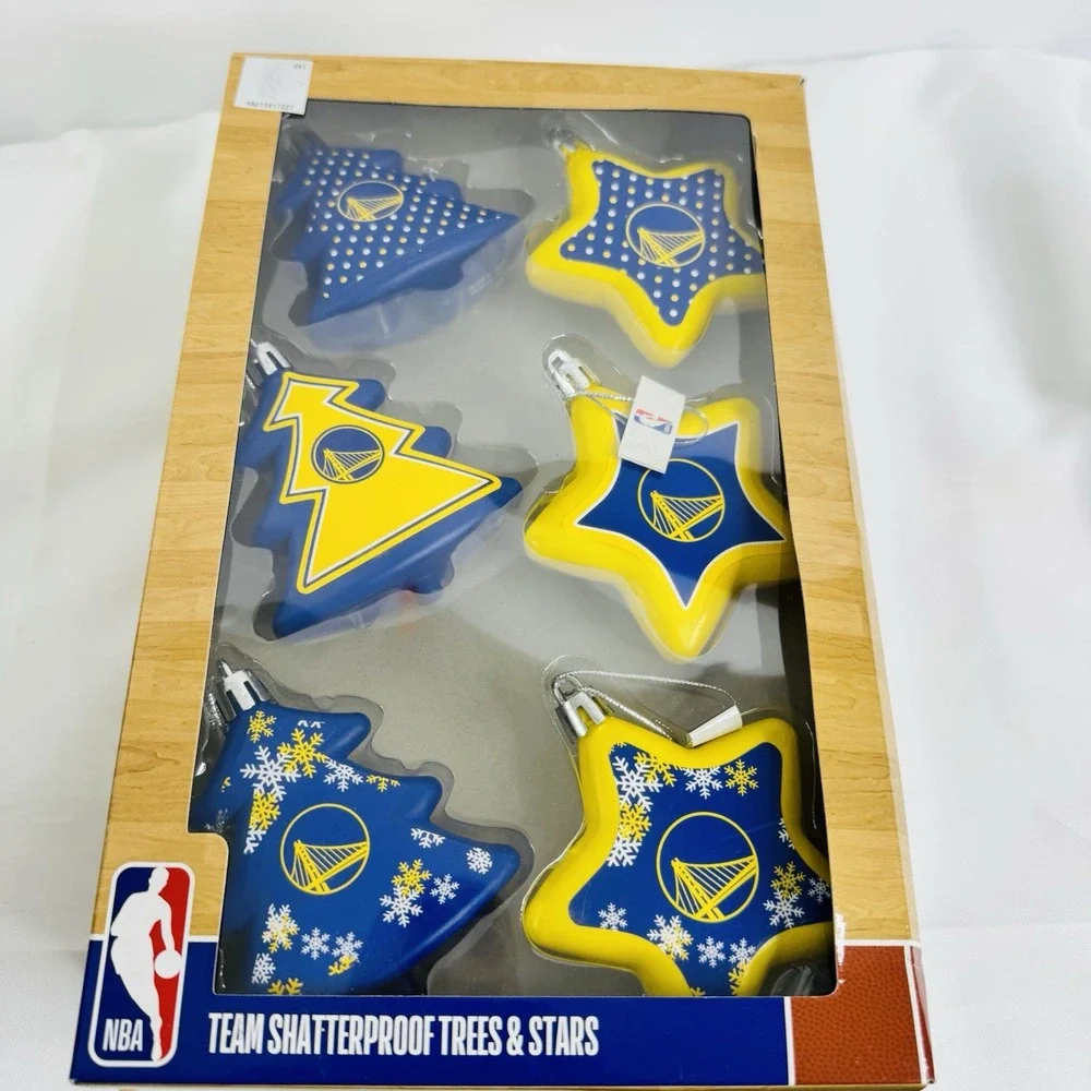 Golden State Warriors NBA‎ Christmas Ornaments Set Of 6